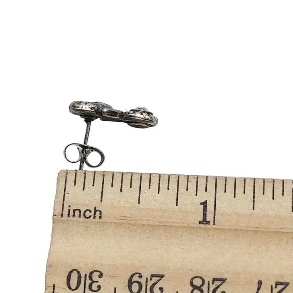 Kirks Folly Marcasite Cherub Face Studs Earrings Silver Tone Vintage